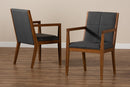 Miren Dark Gray and Walnut Effect 2Pc Chair Set Baxton