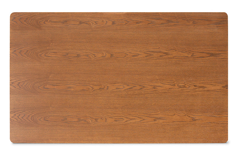 Miren Dark Gray Fabric Upholstered and Walnut Brown 5-Piece Dining Set Baxton