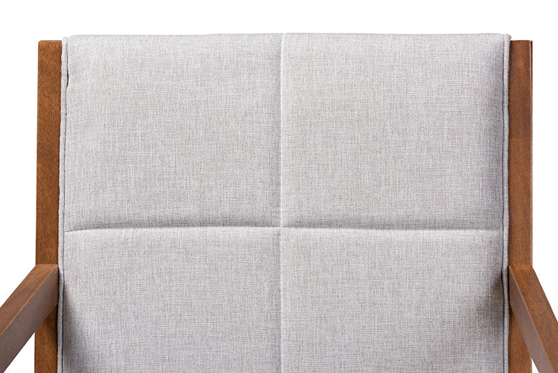 Miren Greige and Walnut Effect 2Pc Chair Set Baxton