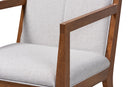 Miren Greige and Walnut Effect 2Pc Chair Set Baxton