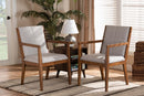 Miren Greige and Walnut Effect 2Pc Chair Set Baxton