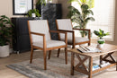 Miren Greige and Walnut Effect 2Pc Chair Set Baxton
