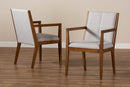Miren Greige and Walnut Effect 2Pc Chair Set Baxton
