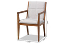 Miren Greige and Walnut Effect 2Pc Chair Set Baxton