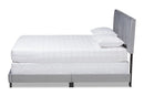 Seva Gray Velvet Fabric Queen Size Panel Bed w/Channel Tufted Headboard Baxton