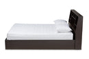 Viola Dark Brown Queen Size Platform Storage Bed w/Shelves Baxton