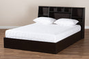 Viola Dark Brown Queen Size Platform Storage Bed w/Shelves Baxton