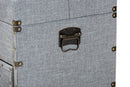 Wales Gray Fabric Upholstered 2-Drawer Storage Trunk Ottoman Baxton