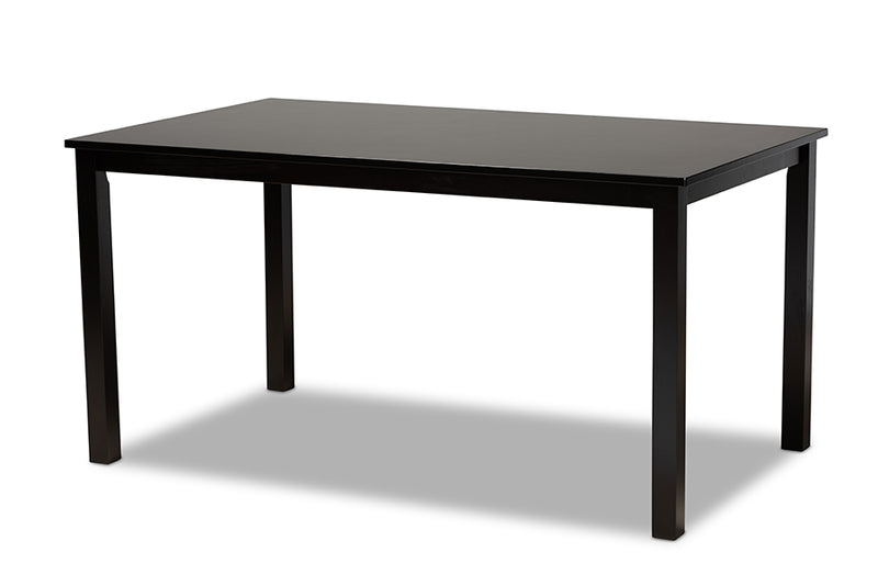 Cariel Modern and Contemporary Espresso Brown Finished Rectangular Wood Dining Table
