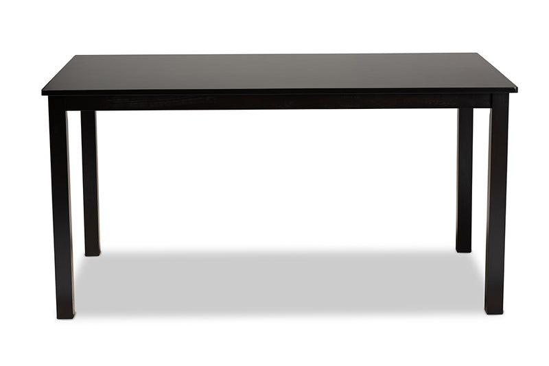 Cariel Modern and Contemporary Espresso Brown Finished Rectangular Wood Dining Table