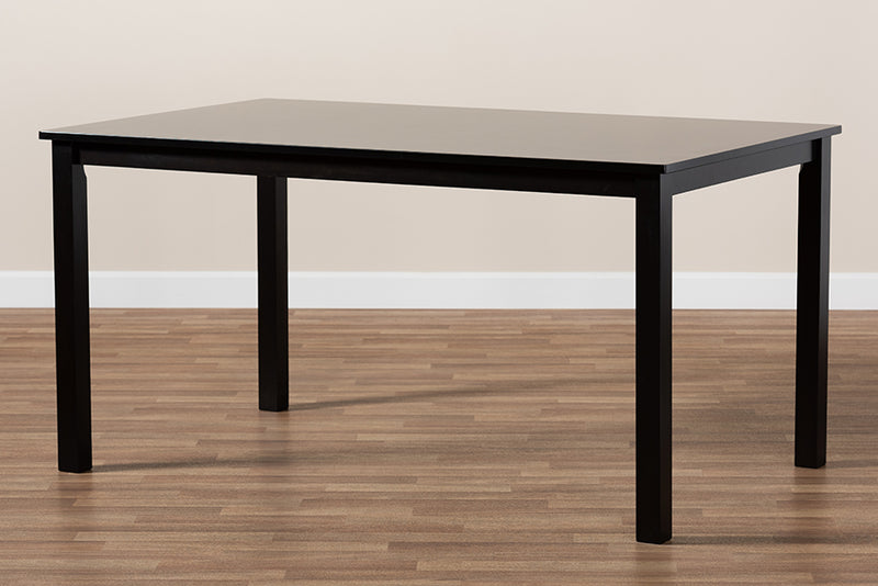 Cariel Modern and Contemporary Espresso Brown Finished Rectangular Wood Dining Table