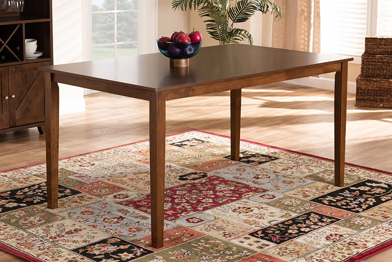 Cariel Walnut Brown Finished Rectangular Wood Dining Table Baxton