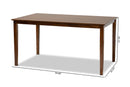 Cariel Walnut Brown Finished Rectangular Wood Dining Table Baxton