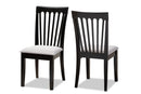 Athena Gray Fabric Upholstered and Espresso Brown 2Pc Dining Chair Set Baxton