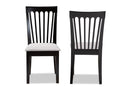 Athena Gray Fabric Upholstered and Espresso Brown 2Pc Dining Chair Set Baxton