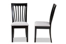 Athena Gray Fabric Upholstered and Espresso Brown 2Pc Dining Chair Set Baxton