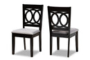 Aspen Gray Fabric Upholstered Espresso Brown 2Pc Dining Chair Set Baxton