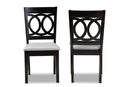 Aspen Gray Fabric Upholstered Espresso Brown 2Pc Dining Chair Set Baxton
