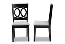 Aspen Gray Fabric Upholstered Espresso Brown 2Pc Dining Chair Set Baxton