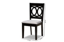 Aspen Gray Fabric Upholstered Espresso Brown 2Pc Dining Chair Set Baxton