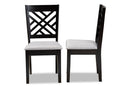 Iden Gray Fabric Upholstered Espresso Brown 2Pc Dining Chair Set Baxton