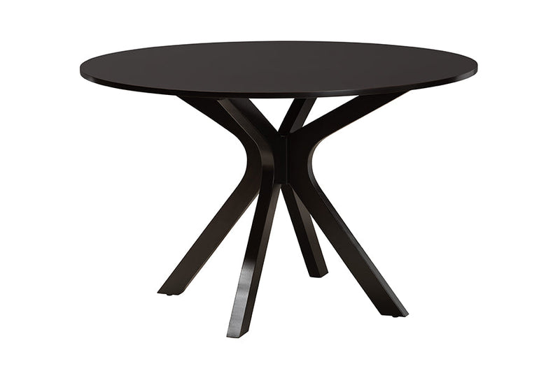 Linn Modern Beige Fabric and Espresso Brown 7-Piece Dining Set Baxton