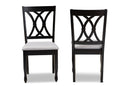 Asgart Gray Fabric Upholstered Espresso Brown 2Pc Dining Chair Set Baxton