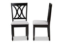 Asgart Gray Fabric Upholstered Espresso Brown 2Pc Dining Chair Set Baxton