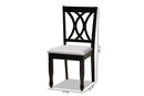 Asgart Gray Fabric Upholstered Espresso Brown 2Pc Dining Chair Set Baxton