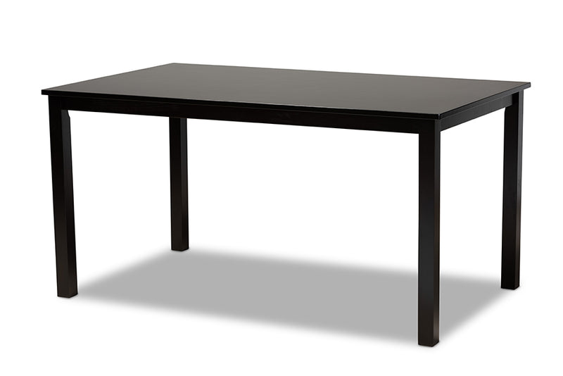 Maliyah Modern and Contemporary Sand Fabric Upholstered Dark Brown Finished Wood 7-Piece Dining Set