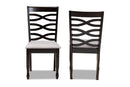 Maliyah Gray Fabric Upholstered Espresso Brown 2Pc Dining Chair Set Baxton