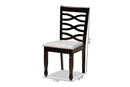 Maliyah Gray Fabric Upholstered Espresso Brown 2Pc Dining Chair Set Baxton