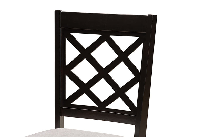 Pamela Gray Fabric Upholstered and Dark Brown 7-Piece Dining Set Baxton