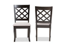 Pamela Gray Fabric Upholstered and Dark Brown 2Pc Dining Chair Set Baxton