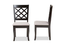 Pamela Gray Fabric Upholstered and Dark Brown 2Pc Dining Chair Set Baxton