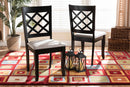 Pamela Gray Fabric Upholstered and Dark Brown 2Pc Dining Chair Set Baxton