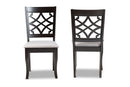 Meike Gray Fabric Upholstered and Dark Brown 2Pc Dining Chair Set Baxton
