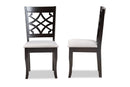 Meike Gray Fabric Upholstered and Dark Brown 2Pc Dining Chair Set Baxton