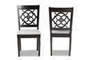 Papua Gray Fabric Upholstered and Dark Brown 2Pc Dining Chair Set Baxton