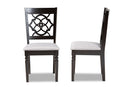 Papua Gray Fabric Upholstered and Dark Brown 2Pc Dining Chair Set Baxton