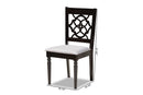 Papua Gray Fabric Upholstered and Dark Brown 2Pc Dining Chair Set Baxton