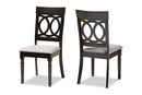 Felisa Gray Fabric Upholstered and Espresso Brown 2Pc Dining Chair Set Baxton