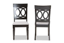 Felisa Gray Fabric Upholstered and Espresso Brown 2Pc Dining Chair Set Baxton