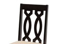 Kaira Sand Fabric Upholstered and Dark Brown 2Pc Dining Chair Set Baxton