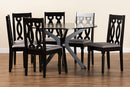 Sabriel Gray Fabric Upholstered and Dark Brown 7-Piece Dining Set Baxton