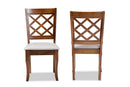Pamela Gray Fabric Upholstered Walnut 2Pc Dining Chair Set Baxton