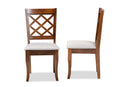 Pamela Gray Fabric Upholstered Walnut 2Pc Dining Chair Set Baxton