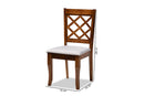 Pamela Gray Fabric Upholstered Walnut 2Pc Dining Chair Set Baxton