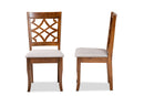 Meike Gray Fabric Upholstered and Walnut Brown 2Pc Dining Chair Set Baxton
