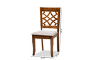 Meike Gray Fabric Upholstered and Walnut Brown 2Pc Dining Chair Set Baxton